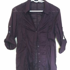 Express Purple Button Down Shirt